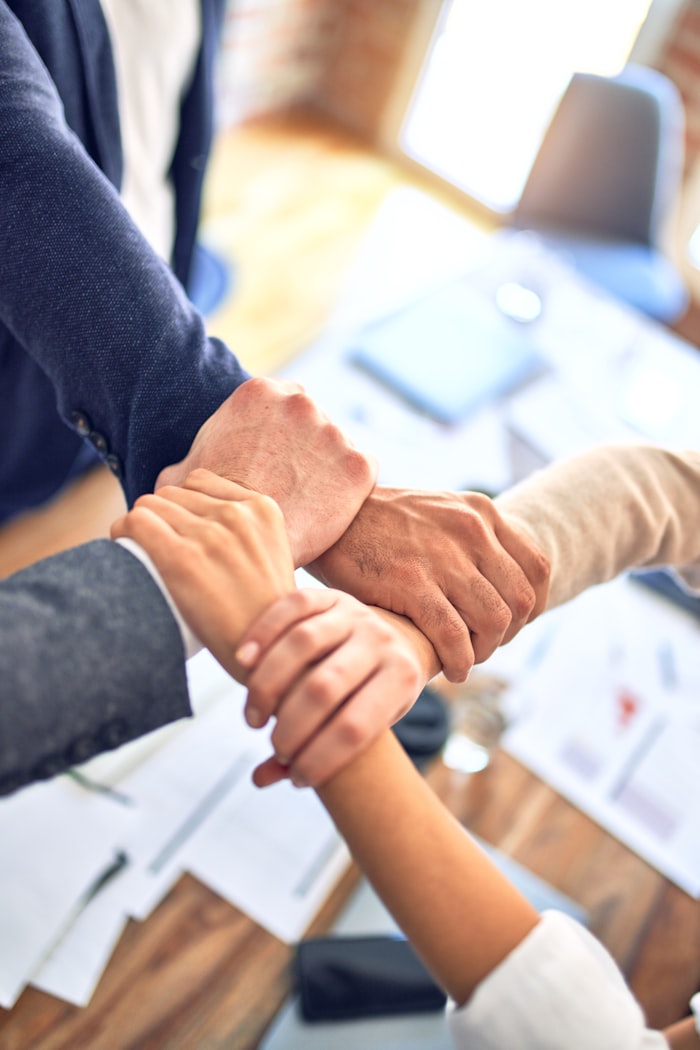 Service business team planning growth strategy